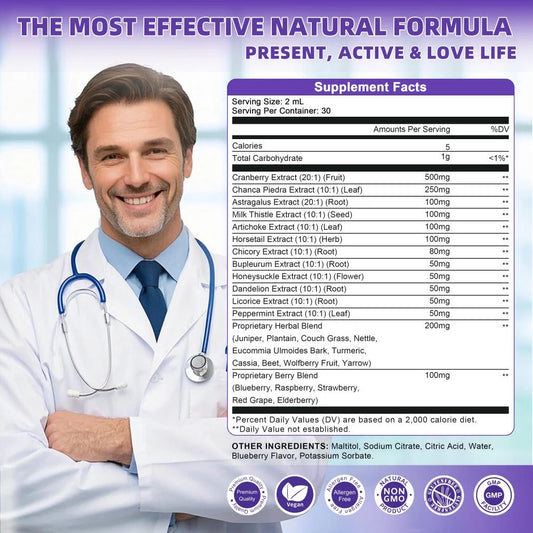 Kidney & Liver Cleanse Drops - 27-in-1 Kidney and Liver Cleanse Detox & Repair Drops - High Absorption Vegan Kidney Support Supplement - 2 oz