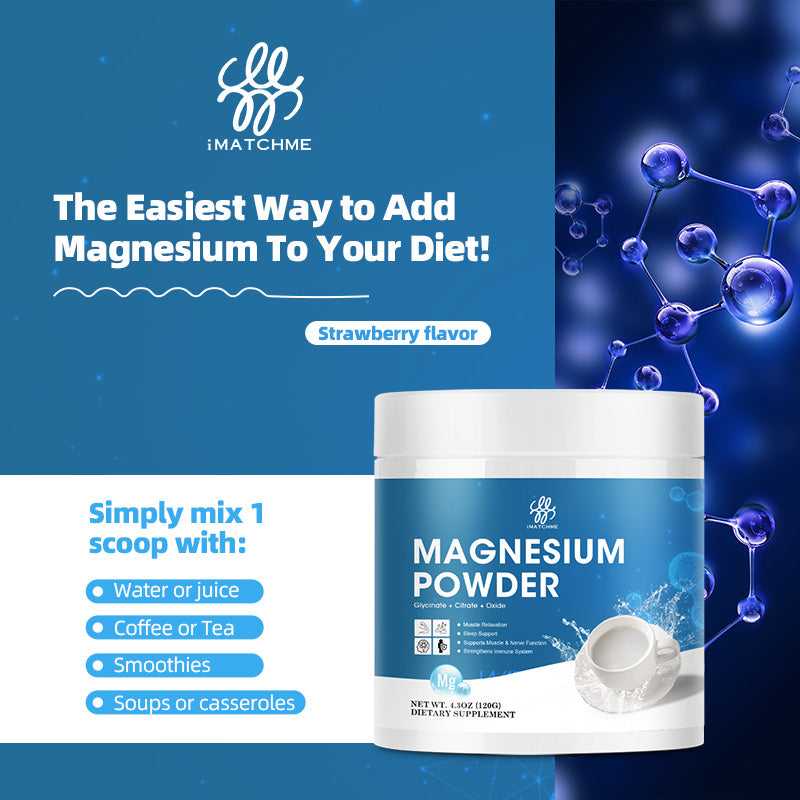 iMatchme Magnesium Powder Strawberry Flavor Dietary Supplement