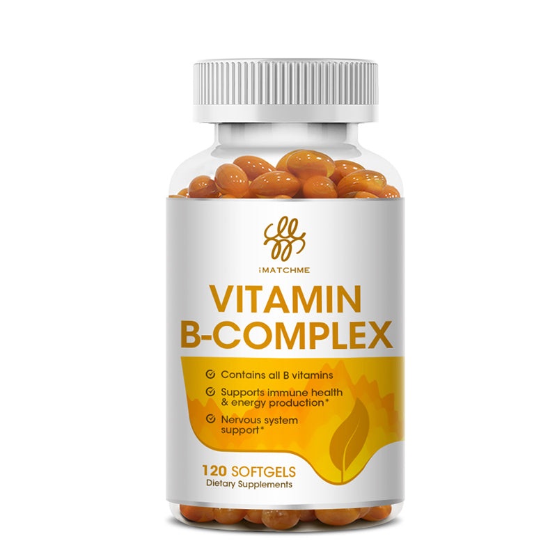 (2 PACK) iMATCHME Vitamin B Complex Capsule (B12, B1, B2, B3, B5, B6, B7, B9, Folic Acid & Biotin), Reduce Stress & Supports Energy, Immune & Nervous System Support, 240 Capsules