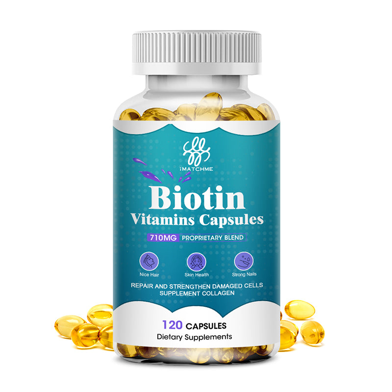 Biotin Capsules with Collagen and Vitamins for Hair Skin & Nails Care Growth Metabolism Support for Women and Men
