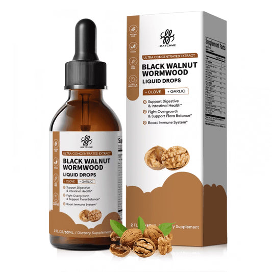 Black Walnut Wormwood Liquid Extract - Herbal Supplement for Digestive Health and Gut Support - Black Walnut Wormwood Tincture - Vegan & Sugar Free - 2 fl oz