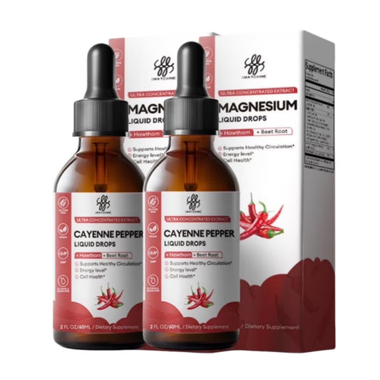 Cayenne Pepper Drops - Cayenne Pepper Extract - Turmeric Curcumin, Ginseng, Hawthorn, Black Pepper & More - Organic Liquid Supplement, Fast Absorbing, 4 fl oz, 2Pack