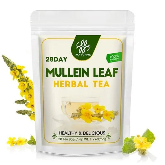 Mullein Leaf Herbal Tea for Respiratory Support, Natural Mullen Tea for Lung Cleanse, Detox and Immune Support - 28 Tea Bags - No Caffeine, Non-GMO