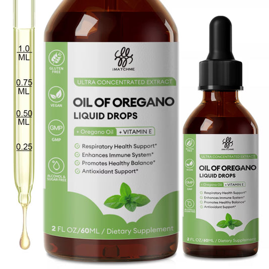 Oregano Oil Drops Liquid, Herbal Supplement for Immune Support, Digestive Health, Overall Health, Non-GMO, Gluten Free, 2 fl oz