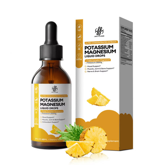 Potassium Magnesium Supplement Liquid - High Absorption Magnesium Complex & Potassium Plus Calcium, Vitamin D, Zinc for Leg Cramps & Bone & Energy & Immune Support - Sugar Free, 2 fl oz