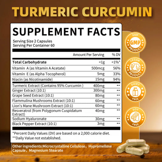 Turmeric Curcumin with Black Pepper Extract - High Absorption Ultra Potent Turmeric Supplement with 95% Curcuminoids - Daily Joint and Immune Health Support - Vegan, Non-GMO, 120 Ct