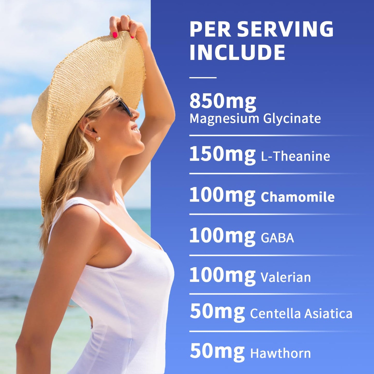 Magnesium Glycinate Supplement with L-Theanine, Chamomile & GABA – Supports Sleep, Calmness, Muscle Relaxation for Men & Women – Vegan, High-Absorption, 120 Capsules