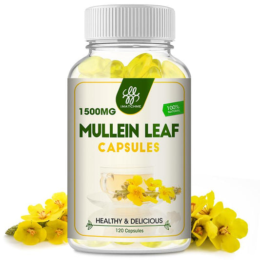 iMATCHME Mullein Leaf Capsules For Lung Cleansing & Detox clearance Respiratory Health Support Better sleep Vegetarian