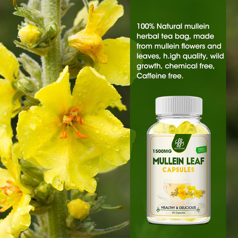 iMATCHME Mullein Leaf Capsules For Lung Cleansing & Detox clearance Respiratory Health Support Better sleep Vegetarian