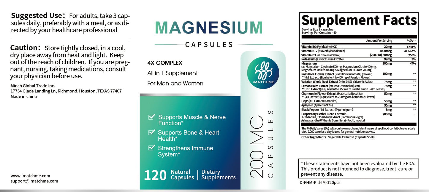 iMATCHME Magnesium Complex Capsules for Bone