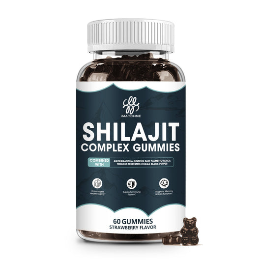 Shilajit Complex Gummies 1400MG with Ashwagandha for Enhanced Energy and Immune Support, Shilajit for Men Energy Booster, Sugar-Free, Strawberry Flavor, 60 Count