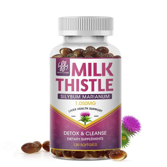 iMATCHME Milk Thistle Silymarin 4:1 Extract 1000mg for Liver Health Lower blood lipids and protect cardiovascular glutathione