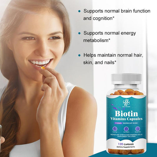 Biotin Capsules with Collagen and Vitamins for Hair Skin & Nails Care Growth Metabolism Support for Women and Men
