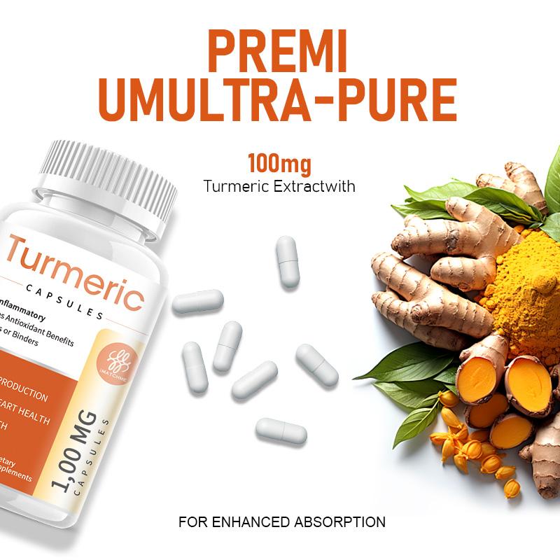 iMATCHME Turmeric Capsule Better Absorption Joint Support Brain Heart Healthy Immune System Vegen
