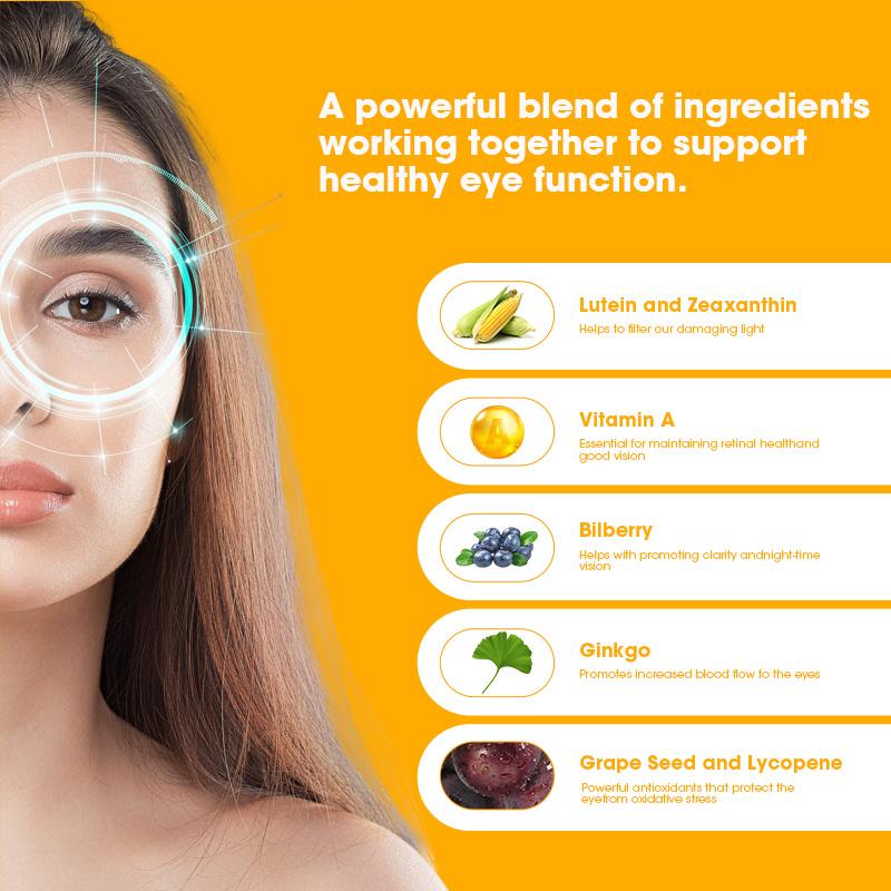 iMATCHME Lutein Zeaxanthin Capsules with Grape Seed,Bilberry Supports Eye Health Improved Vision Eliminate Yellow Spots & Pigments Antioxidant