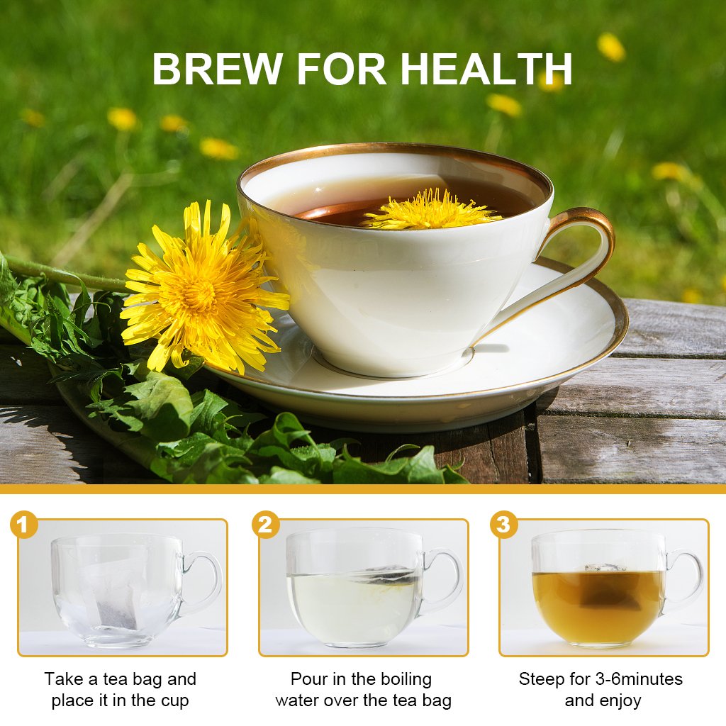 Dandelion Leaf & Root Tea, Digestion and Immune Support, Caffeine Free, 40 Bags/80g