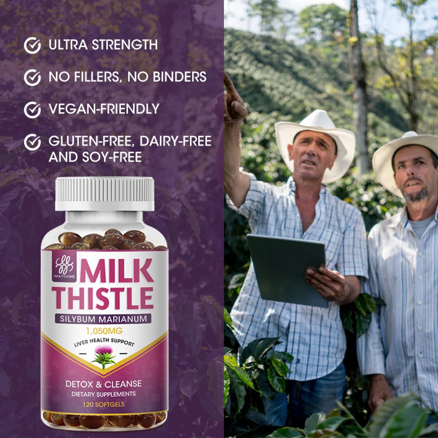 Milk Thistle Silymarin Marianum, with Dandelion Root Support Liver Health & Antioxidant,120 Capsules
