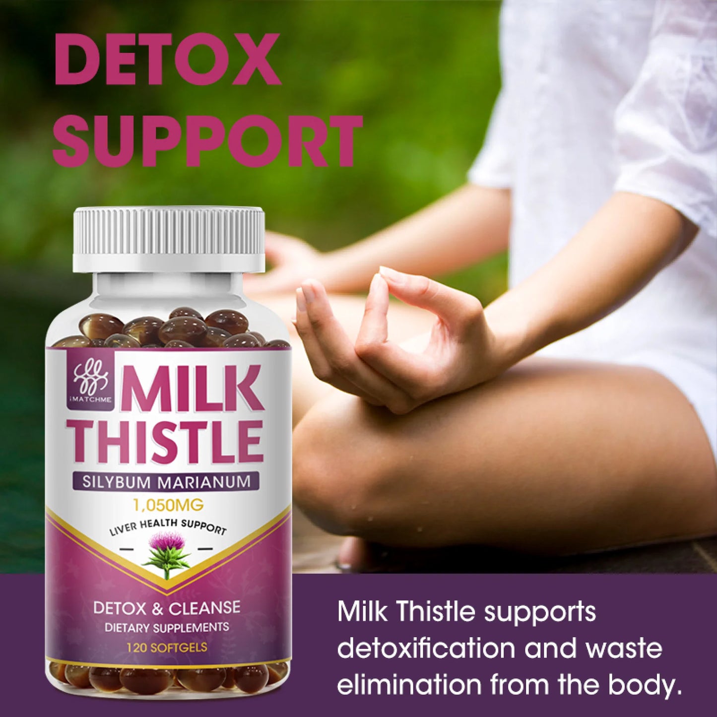 Milk Thistle Silymarin Marianum, with Dandelion Root Support Liver Health & Antioxidant,120 Capsules