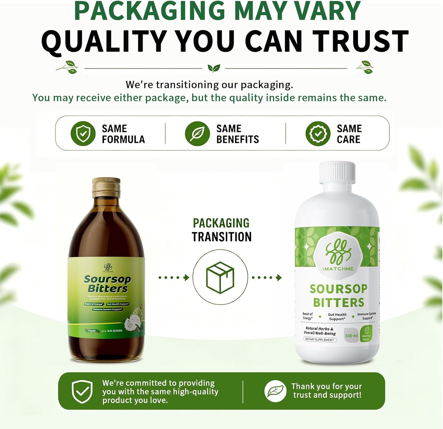 Soursop Bitters Liquid with Soursop Leaves for Digestive, Gut Detox&Cleanse | Pure 15 Herb Sour Sop Tea with Black Seed,Moringa for Antioxidant,Immune Support,Skin Health,0 Sugar,Absorb+,Non-GMO 16 fl oz