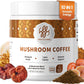 Mushroom Coffee Powder, 50 Servings | 10 Functional Mushrooms (Lion's Mane & Cordyceps) Arabica Blend; Supports Focus, Energy & Immunity; Low Caffeine, No Sugar