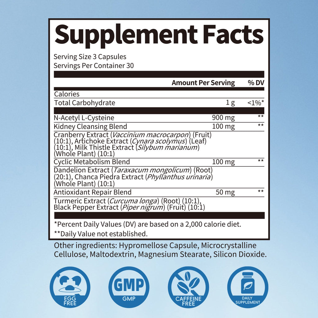 Kidney Cleanse Supplement – Kidney Support Formula With Cranberry - Support Kidney & Urinary Health - 90 Capsules