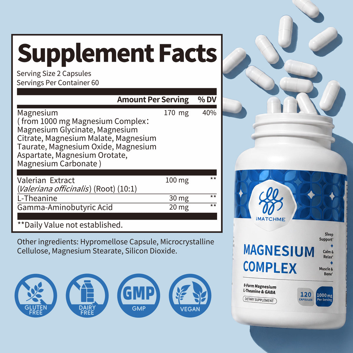 8-in-1 Magnesium Complex for Sleep & Calm – 120 Vegan Capsules