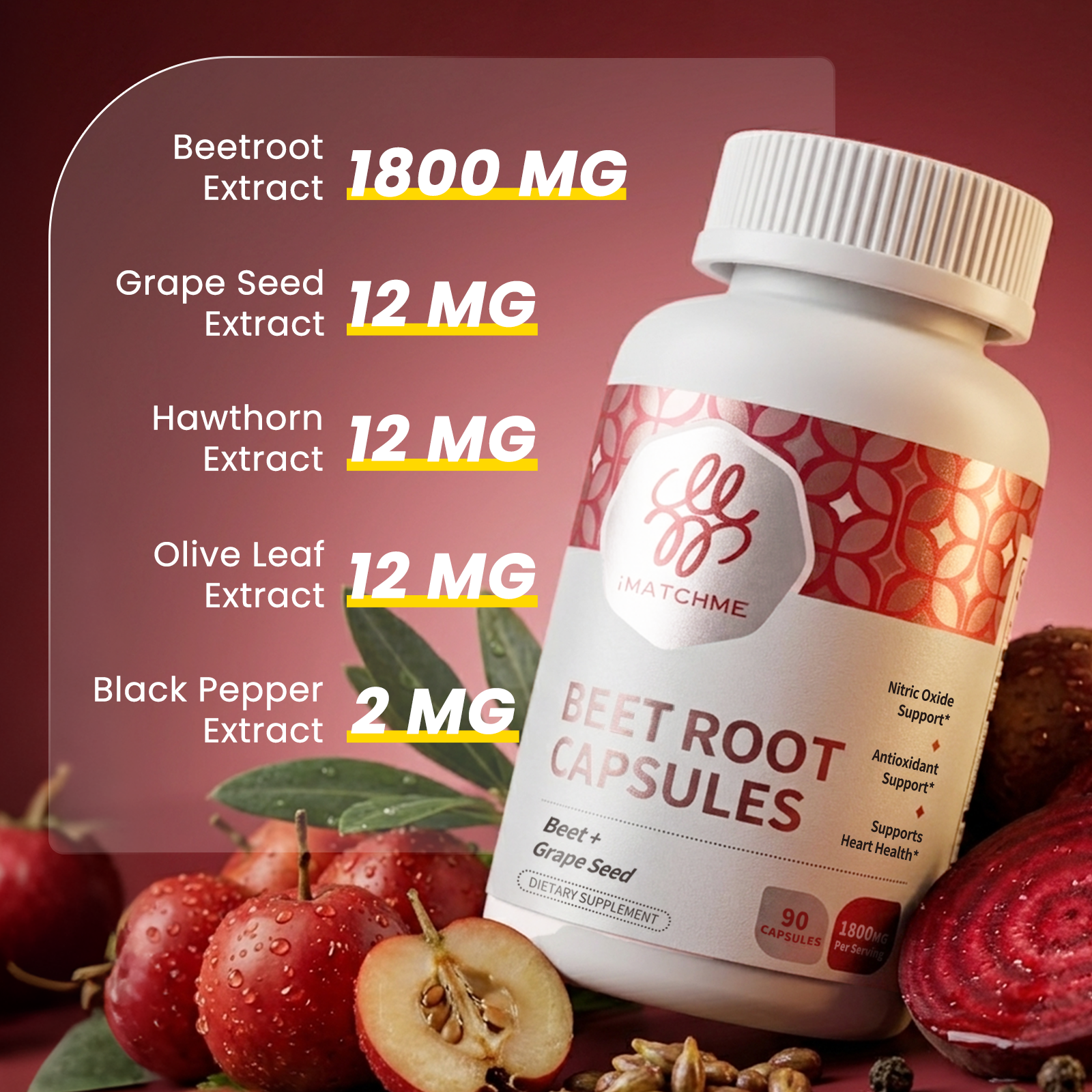 Organic Beet Root Capsules (1800mg)