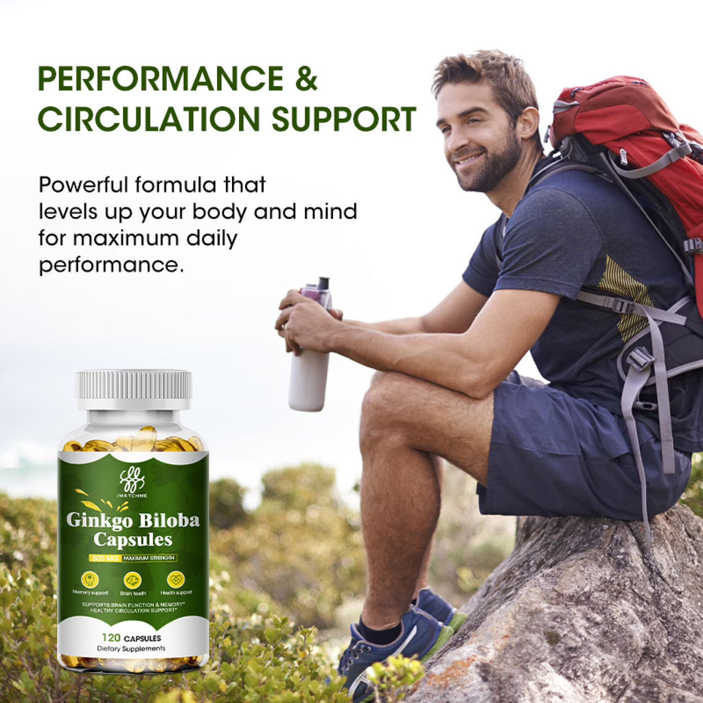 (2 PACK)Ginkgo Biloba Capsules 500mg | Herbal Supplement | 240 Vegetarian Capsules