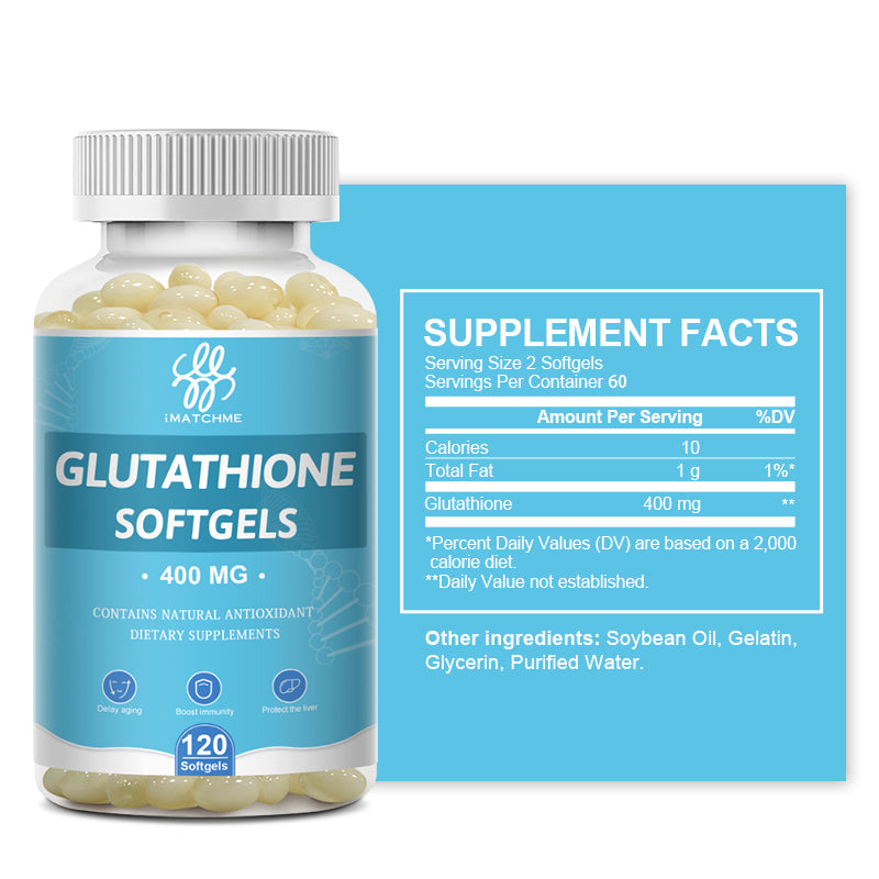 iMATCHME Glutathione Capsules Collagen Antioxidant Anti-Aging Boosting Immunity Dull Skin Whitening Supplement Vitamin C