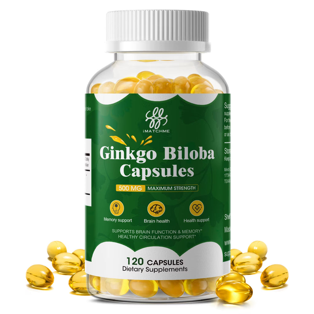 (2 PACK)Ginkgo Biloba Capsules 500mg | Herbal Supplement | 240 Vegetarian Capsules
