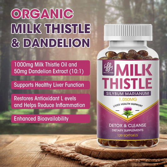 Milk Thistle Silymarin Marianum, with Dandelion Root Support Liver Health & Antioxidant,120 Capsules