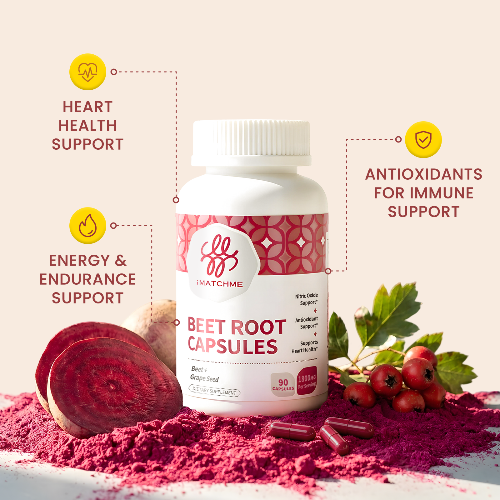 Organic Beet Root Capsules (1800mg)