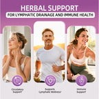 Lymphatic Drainage Supplements, Herbal Blend with Echinacea & Dandelion,Immune & Lymph Support,60 Ct