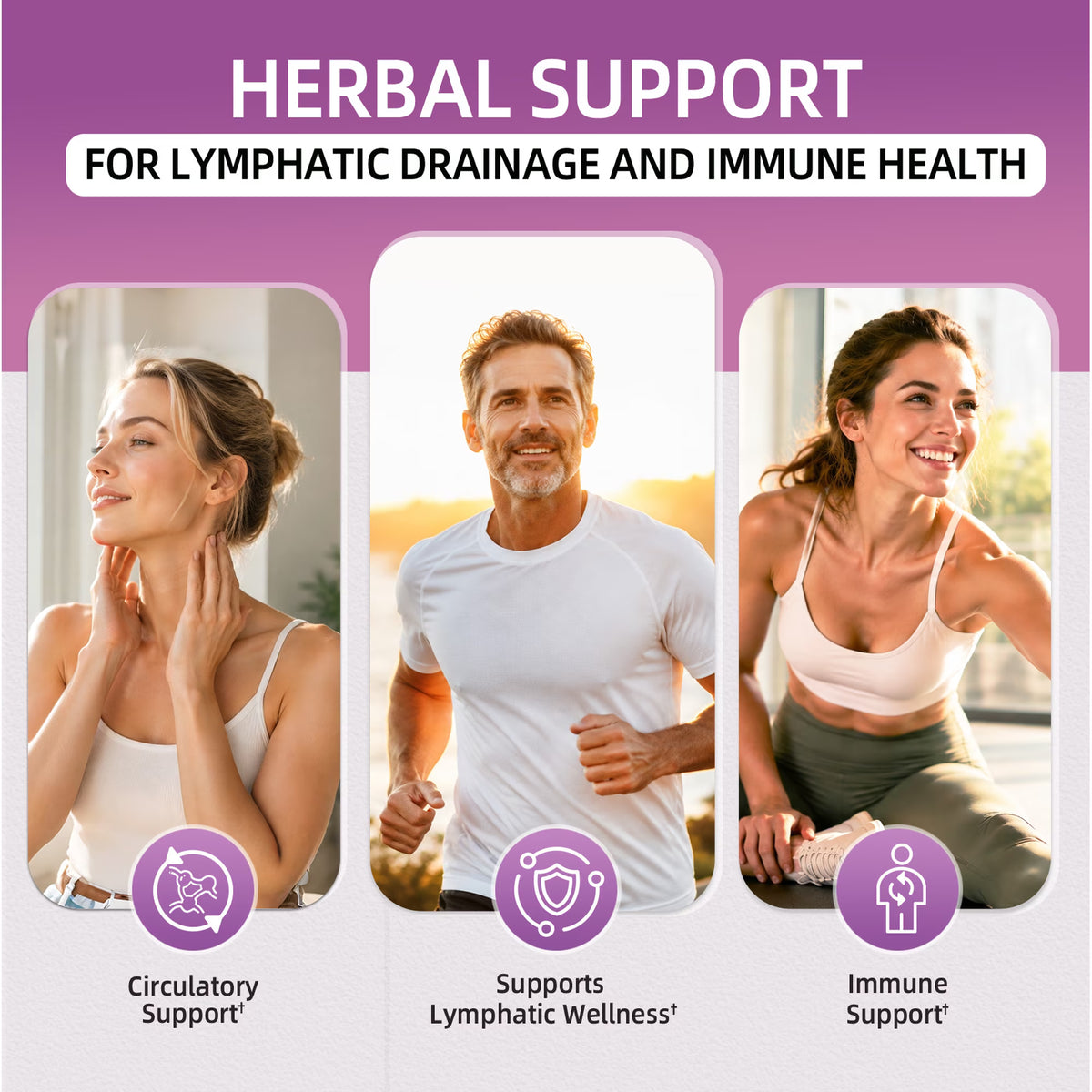 Lymphatic Drainage Supplements, Herbal Blend with Echinacea & Dandelion,Immune & Lymph Support,60 Ct