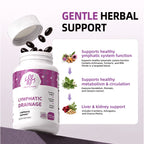 Lymphatic Drainage Supplements, Herbal Blend with Echinacea & Dandelion,Immune & Lymph Support,60 Ct