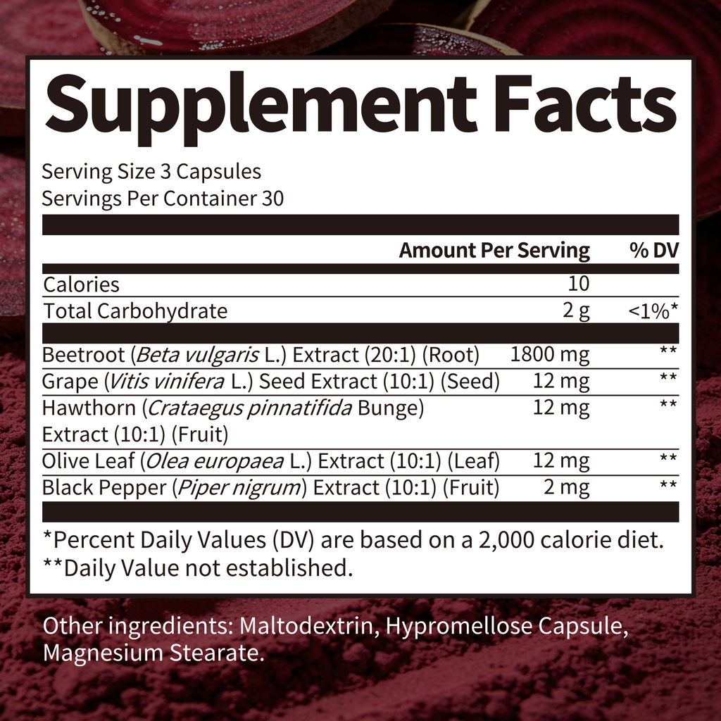 Organic Beet Root Capsules (1800mg)