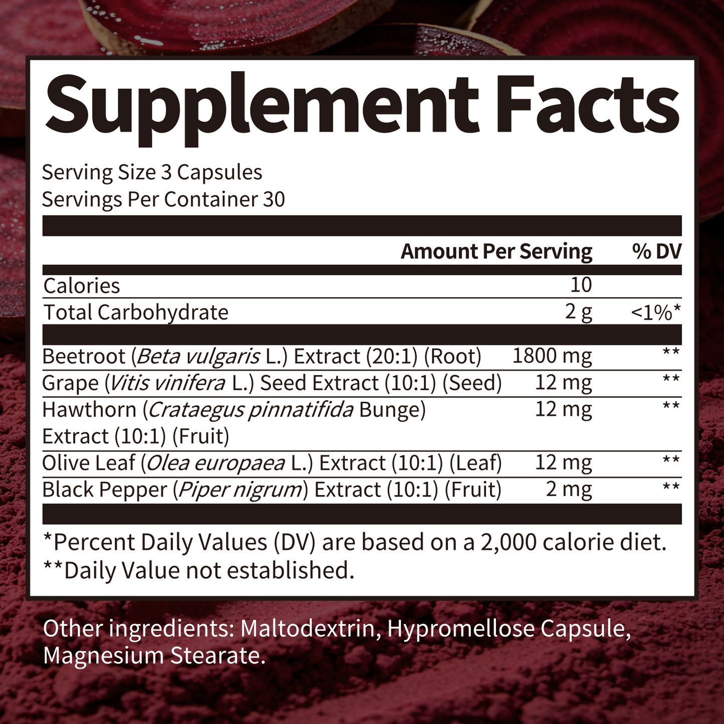 iMATCHME Premium Beet Root Capsules 1800mg - 60ct