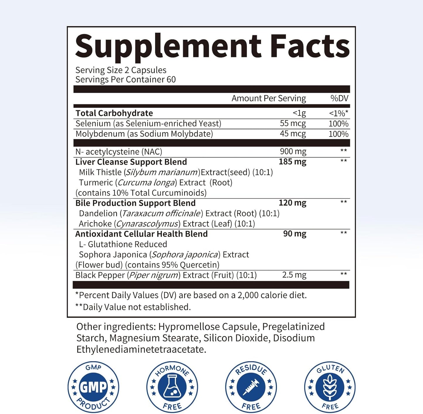 NAC Supplement 900 mg – Liver Cleanse Detox & Repair, Antioxidant & Cellular Health, Alcohol Defense Support – N-Acetyl Cysteine Capsules with Milk Thistle, Turmeric, Dandelion & Artichoke – 120 Count
