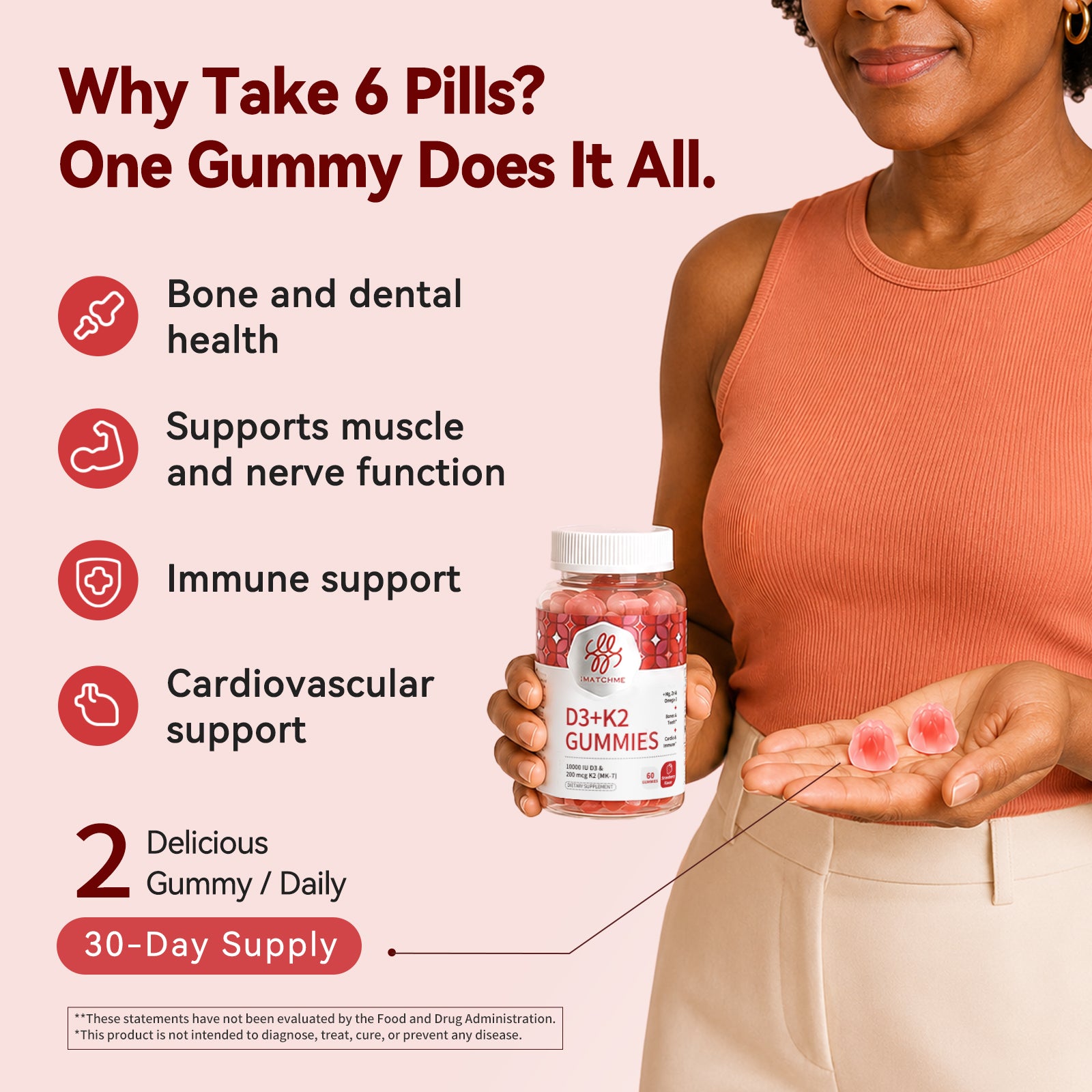 High Potency Vitamin D3 + K2 Gummies