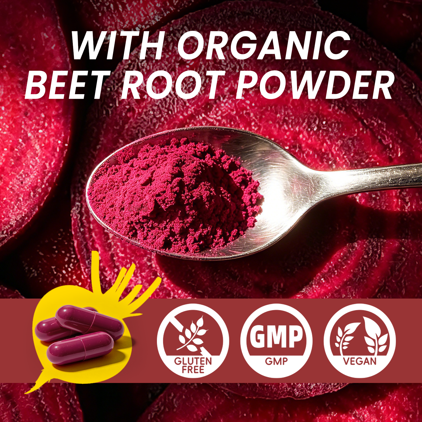 Organic Beet Root Capsules (1800mg)