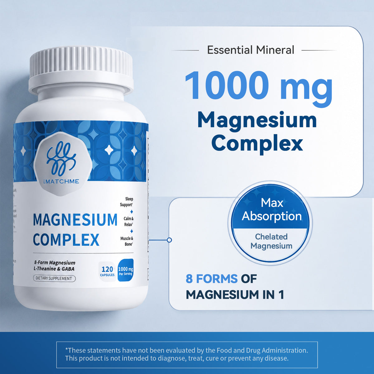 8-in-1 Magnesium Complex for Sleep & Calm – 120 Vegan Capsules