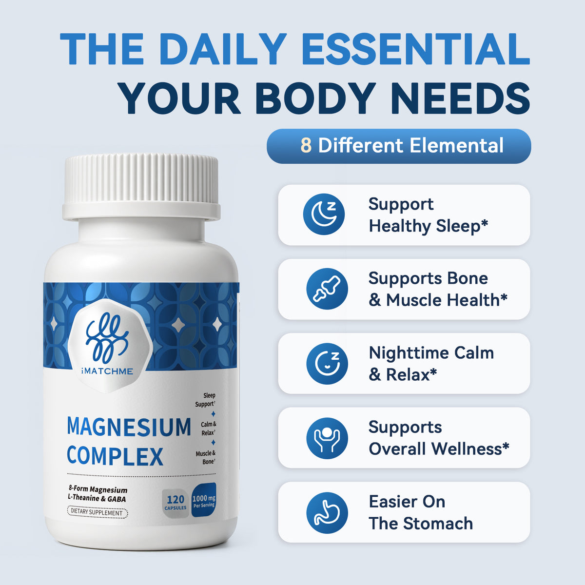 8-in-1 Magnesium Complex for Sleep & Calm – 120 Vegan Capsules