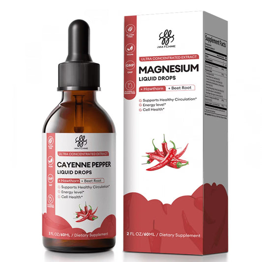 Cayenne Pepper Drops - Cayenne Pepper Extract - Turmeric Curcumin, Ginseng, Hawthorn, Black Pepper & More - Organic Liquid Supplement, Fast Absorbing, 2 FL OZ