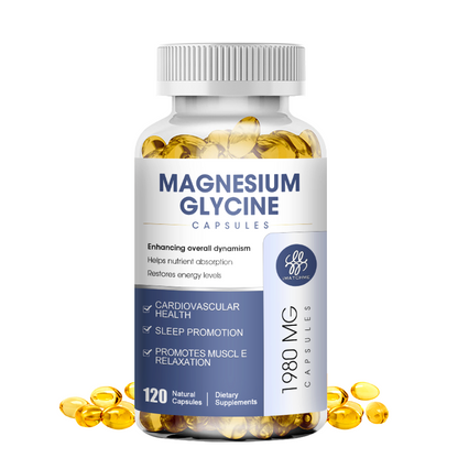Magnesium Glycinate Fully Chelated, High Absorption Formula with Magnesium Bisglycinate Chelate for Nerve, Muscle & Bone Health Support, Vegan, Gluten Free