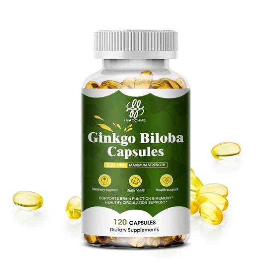 IMATCHME Ginkgo Biloba Capsules 500mg | Herbal Supplement | 120 Vegetarian Capsules