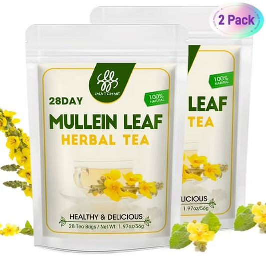 Herbal Mullein Tea, Mullein Leaf Tea Detox Tea Bags, Caffeine Free, 2g/Bag, 56 Bags