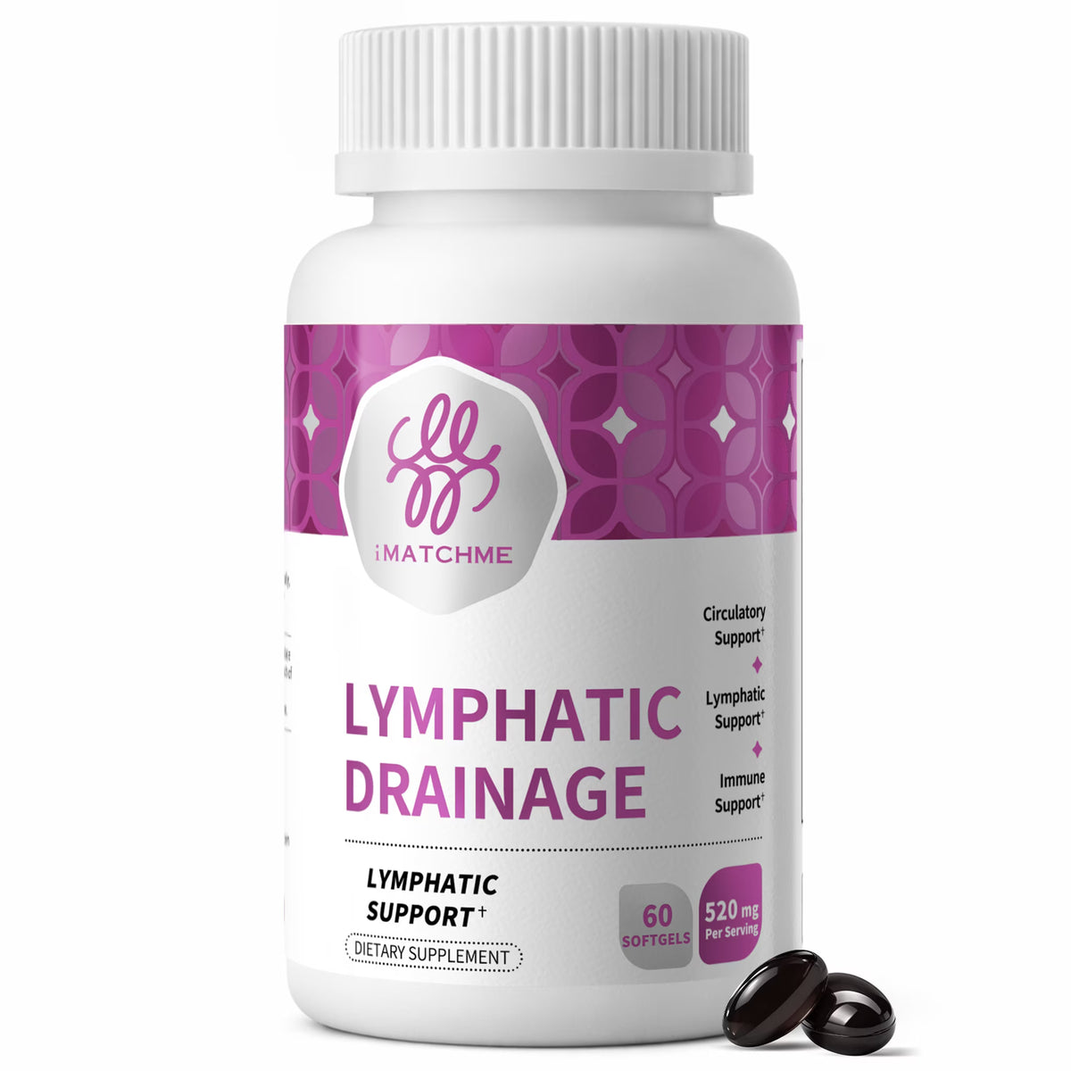 Lymphatic Drainage Supplements, Herbal Blend with Echinacea & Dandelion,Immune & Lymph Support,60 Ct