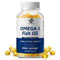 Omega-3 Fish Oil, with EPA & DHA Burpless Fish Oil Supplement, Supports Brain & Heart Health, 120 Ct