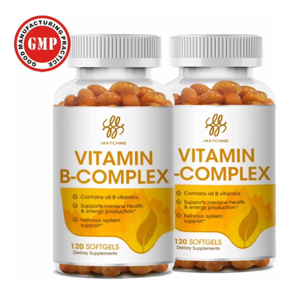 (2 PACK) iMATCHME Vitamin B Complex Capsule (B12, B1, B2, B3, B5, B6, B7, B9, Folic Acid & Biotin), Reduce Stress & Supports Energy, Immune & Nervous System Support, 240 Capsules