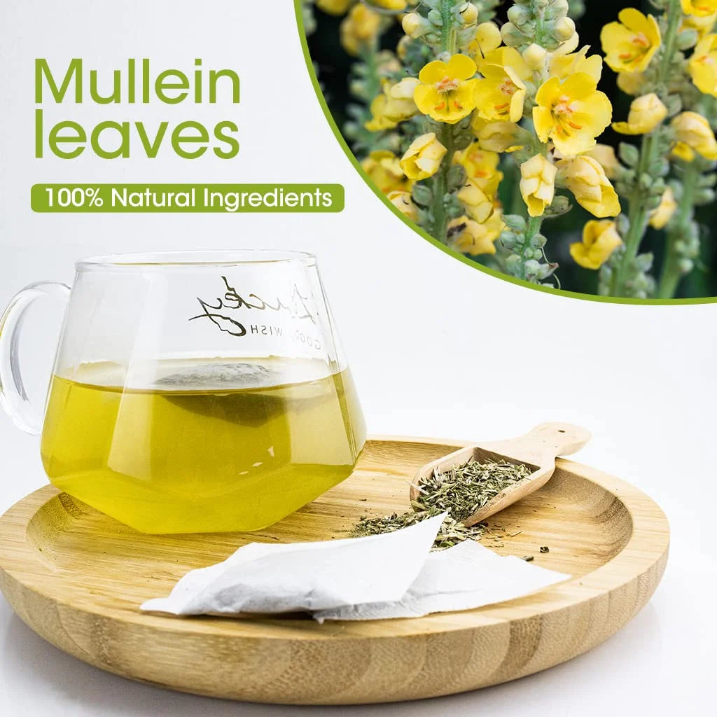 Mullein Leaf Herbal Tea for Respiratory Support, Natural Mullen Tea for Lung Cleanse, Detox and Immune Support - 28 Tea Bags - No Caffeine, Non-GMO